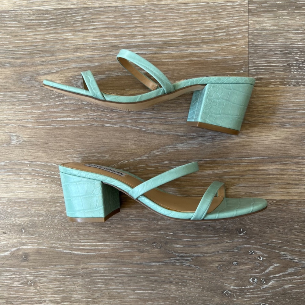 Steve Madden Issy Crock Embossed Block Heel Sanda… - image 5